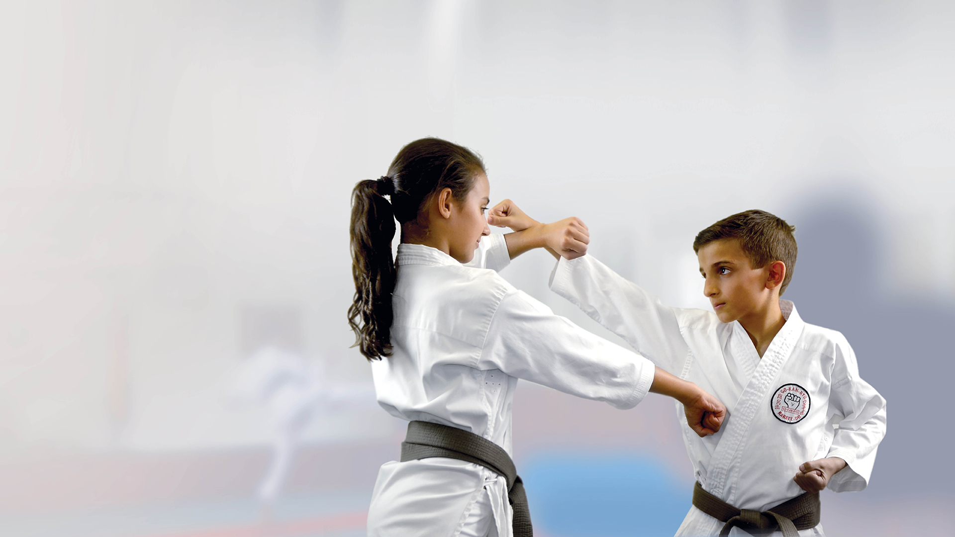 self defence GKR Karate Self defence, boy punching, girl blocking